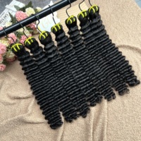 Extensions de cheveux humains vierges non traités, bouclés indiens bruts, ondulations profondes vietnamiennes, alignées sur les cuticules, pour revendeurs