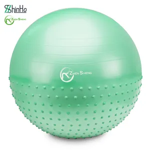 Zhensheng卸売カスタム安定性エクササイズボール体操ヨガボールPVCピラティスボールハーフマッサージスタイル