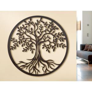 Pack de 2 relieves de pared, redondos, "Árbol de la vida", motivo Árbol de la vida, metal, marrón oscuro, L. 2 cm, D. 60 cm (920967116) - Product Image 1