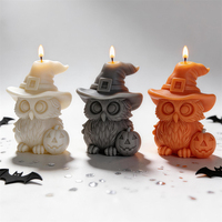 Moule en silicone hibou mignon pour Halloween, moule à bougie en cire de soja citrouille pour fête d'Halloween, moule en silicone pour maison hantée, résine, plâtre, savon
