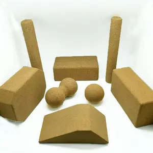 High Density Exercise Pilates Bricks Customized Logo Cork Yoga Block