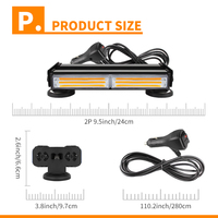 Barre lumineuse stroboscopique à LED pour voiture 2 côtés COB LED d'avertissement d'urgence pour véhicule Grille de toit Pare-chocs