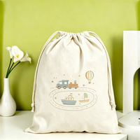 Sac à cordon pliable en toile de coton, motif dessin animé, écologique, grand format, réutilisable, pour la gym, le sport et le rangement quotidien