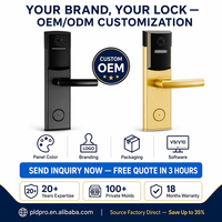 Serrure de porte d'hôtel intelligente avec carte RFID et encodeur, carte mémoire cloud PRND, pour portes en bois poli/acier/sécurisées