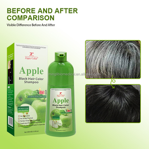 Nuevo Champú Permanente para el <span class=keywords><strong>Cabello</strong></span> Color Negro Manzana 3 en 1 Sin Amoníaco para una Cobertura Perfecta de Canas Uso Doméstico 400ml - Product Image 3
