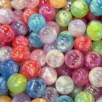 Perles lumineuses en sel marin transformées en forme de bulles, fourniture directe usine, pour colliers DIY, porte-clés, chaînes de sac, chaînes de téléphone, perles en vrac