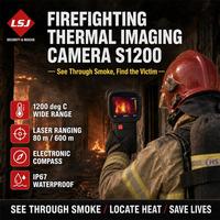 Caméra thermique LSJ S1200 pour pompiers, plage de température élevée 1200°C, résistance aux chutes de 2 m, écran LCD TFT 3,5 pouces, portée de recherche et de sauvetage 80 m/600 m