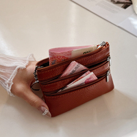 Dompet Mini Fashion Wanita dengan Ritsleting, Tempat Kartu Kecil, Liontin, Dompet Koin Unik, Tas Hadiah
