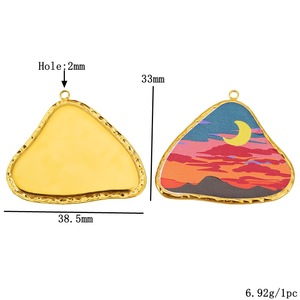 Pendentifs en émail d'acier inoxydable en forme de triangle, ovale et fleur pour la création de bijoux DIY (boucles d'oreilles, colliers, accessoires) - Product Image 2