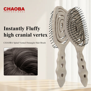 <span class=keywords><strong>Brosse</strong></span> démêlante écologique en paille de blé avec poils à pointe <span class=keywords><strong>ronde</strong></span> en fibres végétales - Product Image 4