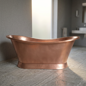 Baignoire autoportante ovale en cuivre à pieds de chaise, fabriquée à la main, en métal, pour salle de bain et hôtel - Product Image 3