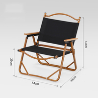Chaise pliante légère d'extérieur, chaise de jardin pliable, chaise de plage Kermit, chaise de camping portable en bois massif