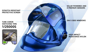 Casco <span class=keywords><strong>de</strong></span> Soldadura Automático <span class=keywords><strong>de</strong></span> Alta Calidad con Tiempo <span class=keywords><strong>de</strong></span> Conmutación <span class=keywords><strong>de</strong></span> 1/25000s, Carcasa Azul, Transformación Automática para Máquina <span class=keywords><strong>de</strong></span> <span class=keywords><strong>Soldar</strong></span> TIG MIG MMA - Product Image 3