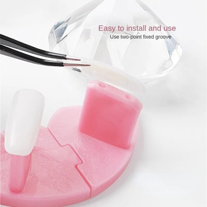 10 pièces Support d'entraînement en plastique pour faux ongles, présentoir amovible pour pointes d'ongles incurvées, pour la formation au vernis gel - Product Image 5