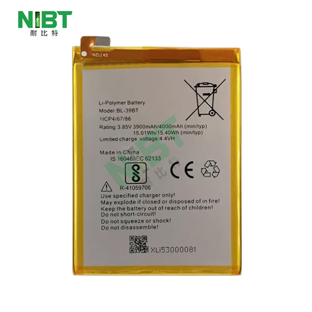 NIBT BL-39BT 4000mAh 15.40Wh Rechargeable Replacement Lithium Battery Durable Mobile Phone Batterie for Infinix Tecno I5 Pro