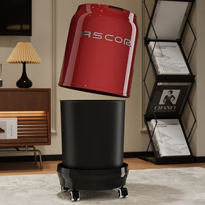 Ascor Waste <b>Bin</b> <b>Large</b> Capacity Cylindrical With Wheels For Home Indoor Use - Product Image 1
