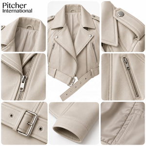 Proveedor Mayorista de Chaquetas de Cuero para Mujer para Minoristas Estadounidenses, Chaqueta de Cuero para Mujer con Bolsillos con Ribete, OEM - Product Image 6