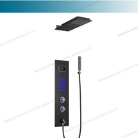 Colonne de panneau de douche murale en acier inoxydable de haute qualité LED affichage numérique intelligent pour la pluie de temps de température pour les villas