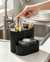 Distributeur de savon liquide en polyrésine avec pompe, flacon pour lavage des mains, conteneur de lotion pour cuisine, salle de bain, évier, comptoir
