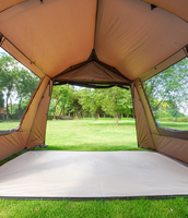 Tente tunnel imperméable double couche quatre saisons Oxford pour camping extérieur, pliable, portable, légère, une pièce, un lit