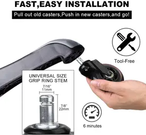 Office Chair Caster <strong>Wheels</strong> for All Floors <strong>Replacement</strong> <strong>Wheel</strong> - Product Image 2