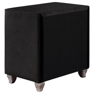 Comodino Stile Glamour Completamente Imbottito con Bottoni in Acrilico Finitura Nera Arredamento Camera da Letto - Product Image 5