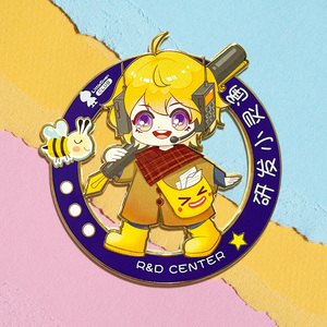 Adorabile Distintivo in Metallo Anime <span class=keywords><strong>Chibi</strong></span> Cavaliere a Cavallo con Illustrazione di Personaggio Fantasy per Collezionisti - Product Image 6