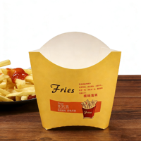 Boîtes à frites auto-élevantes en kraft biodégradable et écologiques, résistantes à la graisse, avec taille personnalisée, jetables pour usage en restaurant