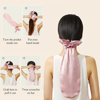 Bonnet de nuit personnalisé pour cheveux longs, bonnet de sommeil en satin réglable et extensible pour adulte, bonnet de voyage avec nœud pour cheveux et chouchous