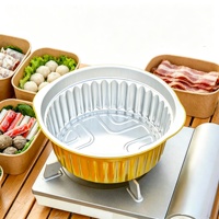 Pot en aluminium jetable de qualité alimentaire, anti-fuite et résistant à la chaleur, pour la cuisson en extérieur, les plats à emporter et les fêtes, vente en gros