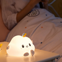 Lampe Nuage Créative en Silicone pour Bébé et Enfant, Veilleuse LED Rechargeable à Contrôle Tactile, Lumière Blanche Chaude, Idéale pour Chambre et Table de Chevet