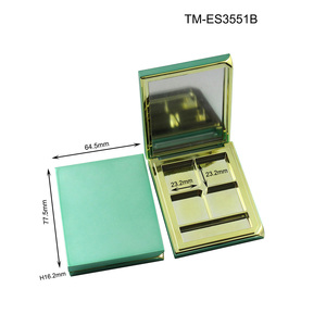 TM-ES3551A vuông Nhựa bóng mắt Pan hộp 2/4 màu xanh lá cây bóng mắt trang điểm bảng trống Blush bột nhỏ gọn <span class=keywords><strong>container</strong></span> - Product Image 4