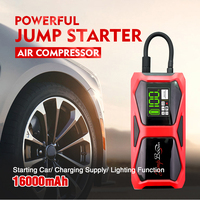4-in-1 Portable Mini Car Jumper Booster&Tire Inflator 12V 10000mAh Battery Jump Starter Car Jump Starter Dengan Pompa Udara