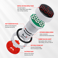 Indikator Tegangan LED Digital Voltmeter Lensa Kristal AC 50-500V Nilai IP65 (Akurasi 0,1% + 1) Suhu Operasi -25 hingga 55