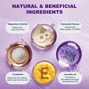 Crème de massage au magnésium pour le soulagement musculaire et le sommeil des enfants, lotion corporelle relaxante pour un bon sommeil, soin à la lavande, spray et crème au magnésium - Product Image 6