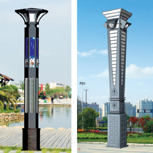 เสาไฟ LED พลังงานแสงอาทิตย์กลางแจ้งทันสมัย ​​ทำจากอลูมิเนียมอัลลอยด์ IP66 แสงสีขาวอบอุ่น 3500K ใช้ไฟ AC 220V สำหรับตกแต่งภูมิทัศน์ พร้อมเซ็นเซอร์ตรวจจับความเคลื่อนไหวและกระจก - Product Image 1