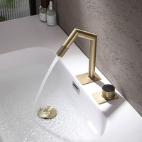 Robinet de lavabo mural moderne en laiton massif chromé, monotrou, monocommande, certifié NSF, avec cartouche céramique à débit contrôlé