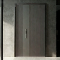 Porte d'entrée en verre moderne, populaire et très vendue, en alliage d'aluminium, étanche, insonorisée, coupe-vent, sécurisée, pour villa extérieure
