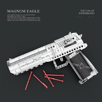 77001 Collector Edition DIY Desert Eagle Brick Gun, 408PCS Set Blok Bangunan Plastik untuk Hobi Dewasa, Pajangan, dan Koleksi