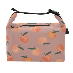 Bolsa de almuerzo personalizada de color rosa melocotón con diseño tropical de Hawái, bolsa con aislamiento térmico, bolsa para pícnic escolar al aire libre - Product Image 1