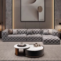 Canapé sectionnel en velours de luxe européen moderne pour villa, salon, hall d'hôtel, appartement, ensemble de canapés pour la maison