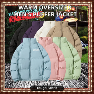 Gran oferta, chaqueta acolchada de invierno con logotipo personalizado para hombre, ropa gruesa y cálida de talla grande con cierre de cremallera, estilo informal recubierto - Product Image 2