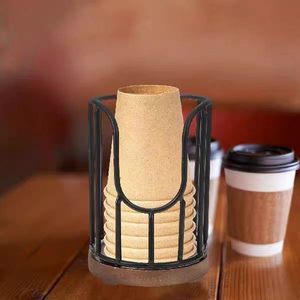 Iron Paper Cup <b>Desktop</b> <b>Stand</b> Coffee Cup Holder Single Layer Shelf Design - Product Image 1