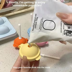 Molde de silicona flexible reutilizable de grado alimenticio para helados, paletas y bolas de helado, para hacer mini paletas caseras DIY para bebés - Product Image 3