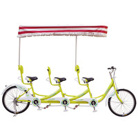 Vélo Quad Surrey à 4 roues pour 1 ou 2 personnes, selle en cuir souple, compatible avec le cyclisme