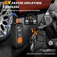 Gonfleur de pneu compresseur d'air Portable rapide 1 Min gonflage 6000Mah batterie et 12V Dc double Options d'alimentation Sos lumière pour vélo de voiture