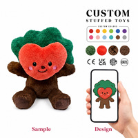 Peluche personnalisée en forme de cœur, personnage d'arbre en coton PP brodé, pour fêtes, OEM ODM