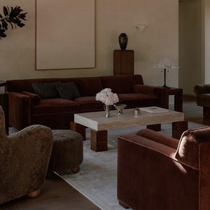 Диван из бархатной ткани в стиле ретро, расположенный по прямой и секциям, для современной гостиной в стиле виллы. High-end. - Product Image 5