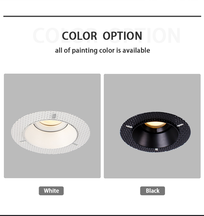Trimless Downlight Recessed IP20 Anti Glare Round