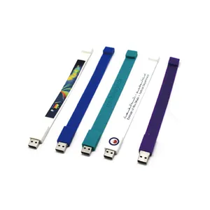 硅胶手链USB笔式驱动器，带定制徽标4gb 8gb 16gb 32gb 64gb笔式驱动器腕带